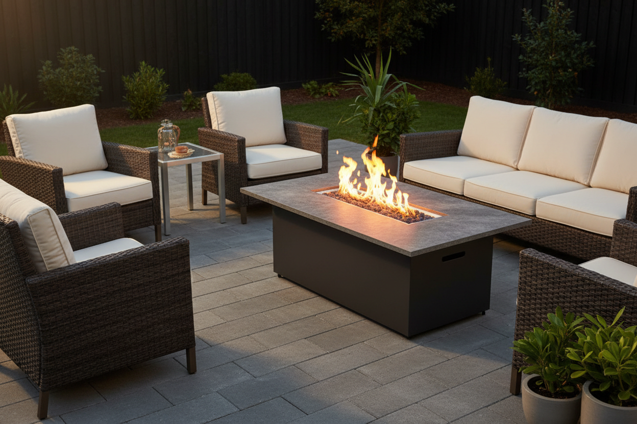 Slideshow Image 2 - Fire Table and Patio Set